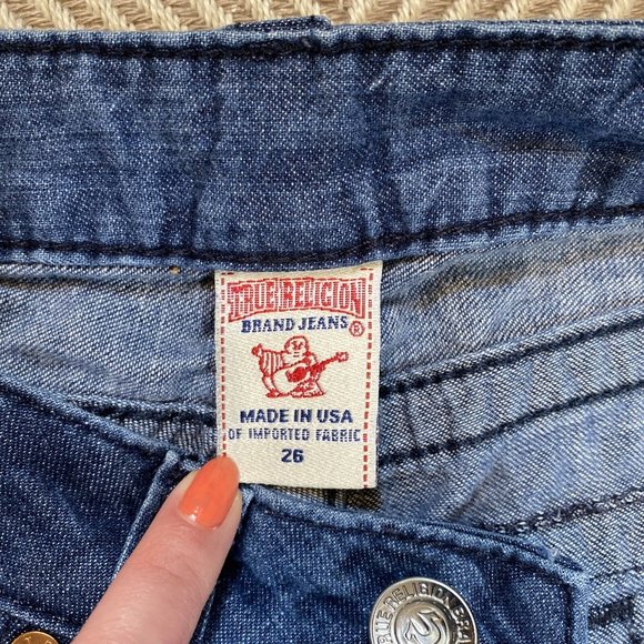 True Religion Jeans Women's Size 26 Medium Wash Joey Low Rise Flared Denim y2k - Picture 4 of 12